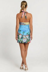 Postcard from Paradise Halter Mini Dress