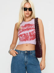 Kiss Of Love Graphic Top Purple