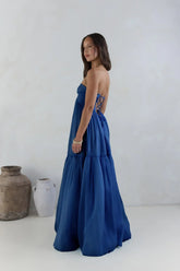 Unforgettable Style Strapless Maxi Dress Navy