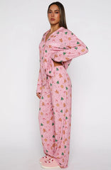Pillow Talk Printed Long Sleeve Pyjama Set Candy Kiss