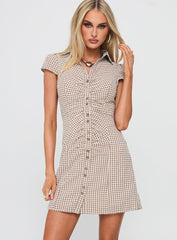 Arianwyn Mini Dress Brown Check
