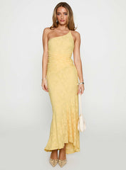 Starlights One Shoulder Maxi Dress Lemon