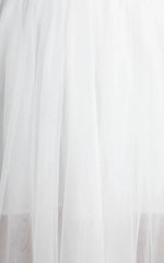 Aisha Midi Dress - Bustier Bodice Tulle Dress in White