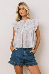Leia Blouse in Blue FINAL SALE