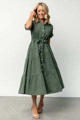 Logan Button Up Dress | Green