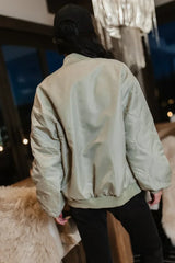Madilyn Bomber Jacket In Sage - Final Sale